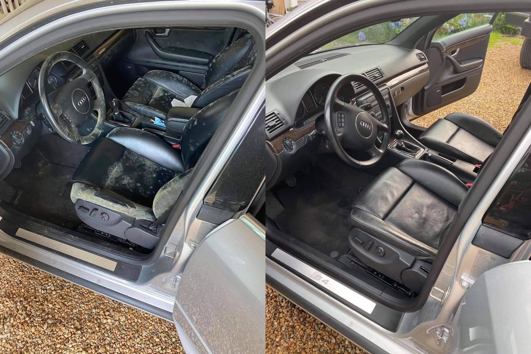 Vacuumed car interior and console