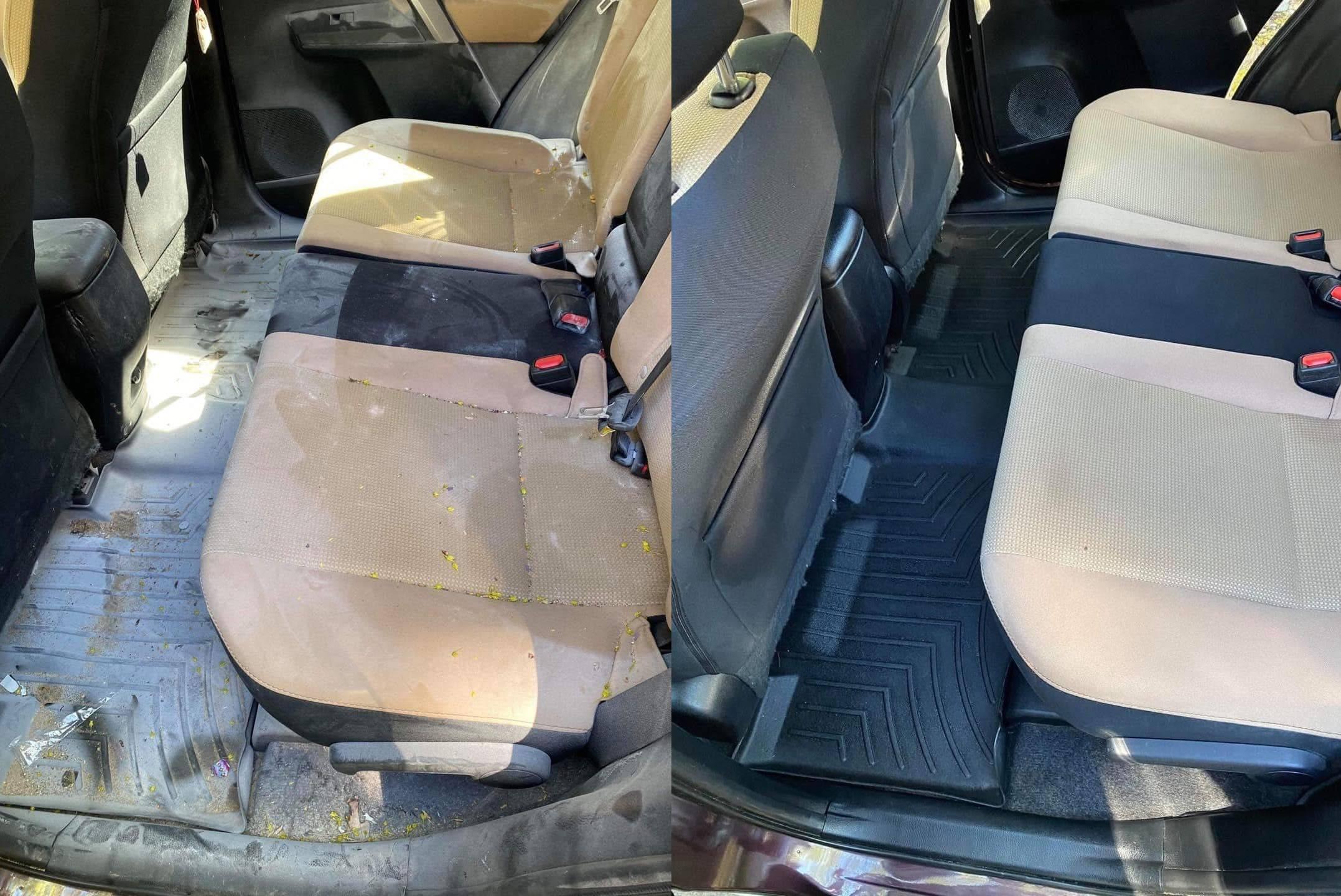 Vacuumed car interior and console