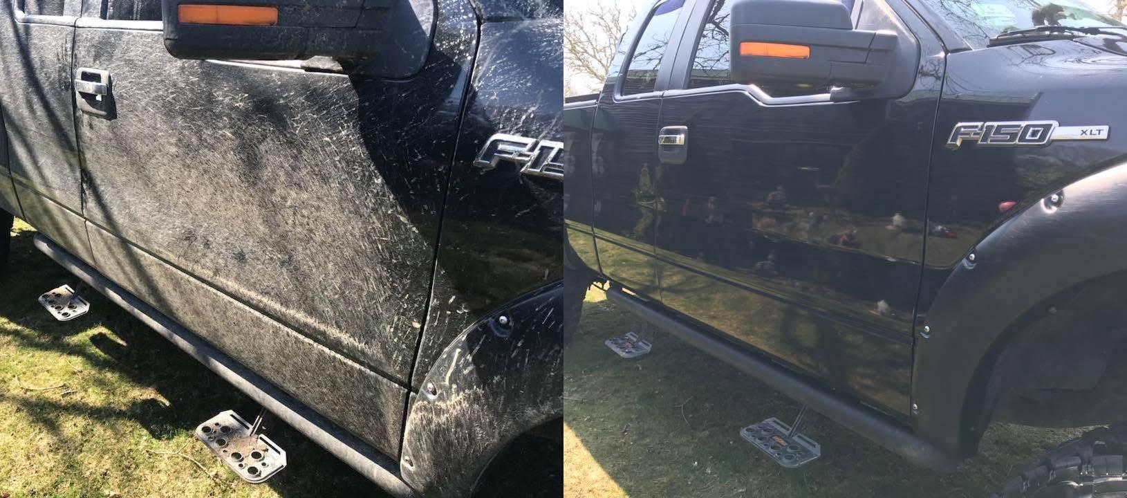 Vacuumed car interior and console